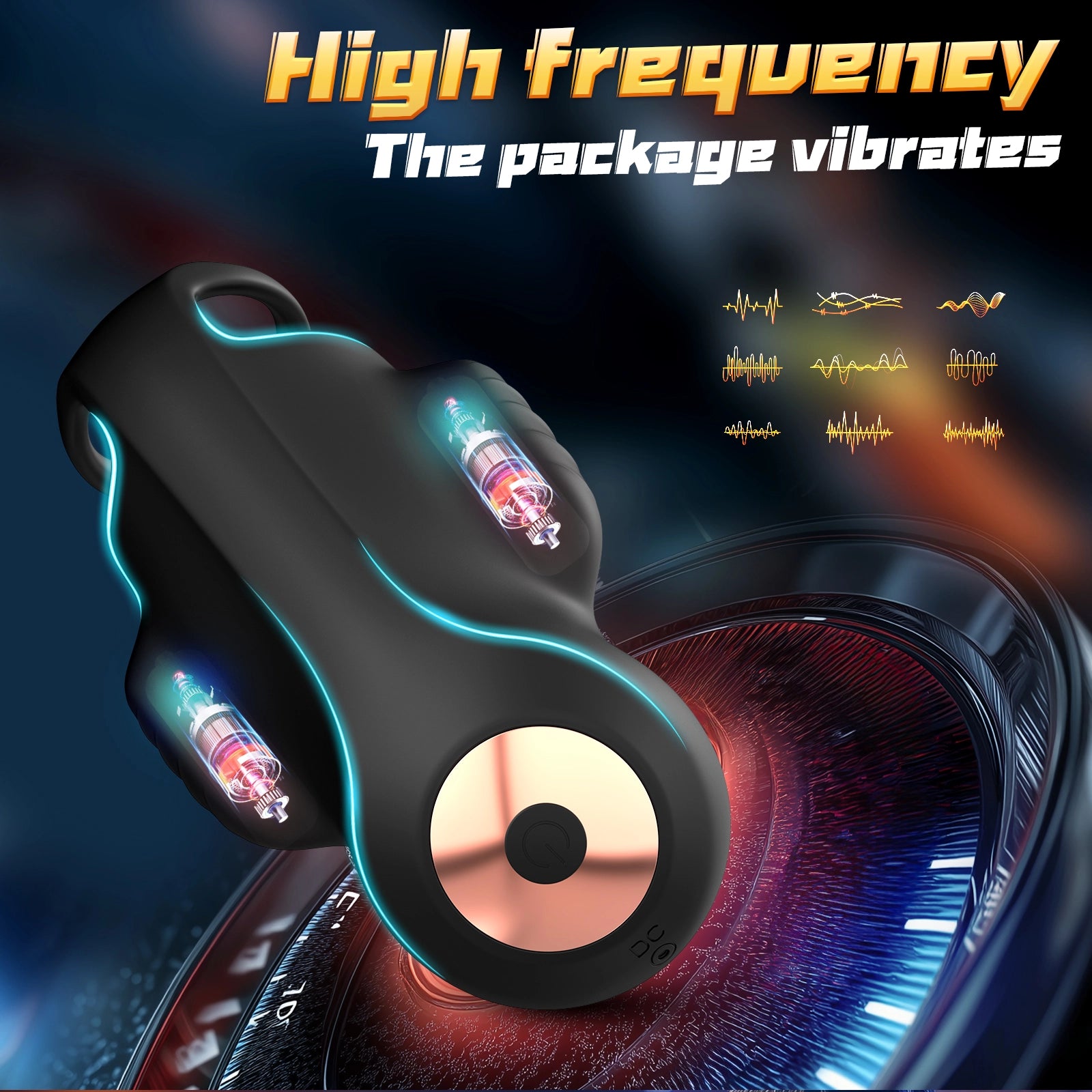 9-mode penis head vibrator tongue licking wearable balls