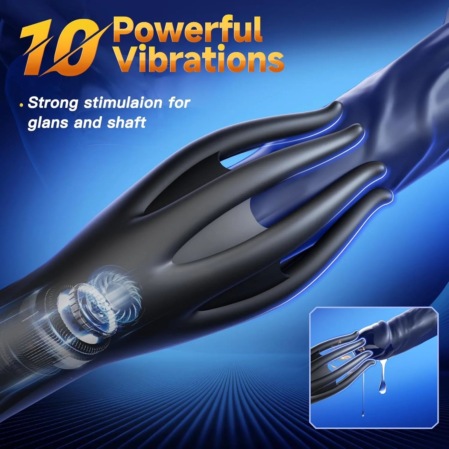 360 degree wrapping 10 modes strong glans male penis vibrator