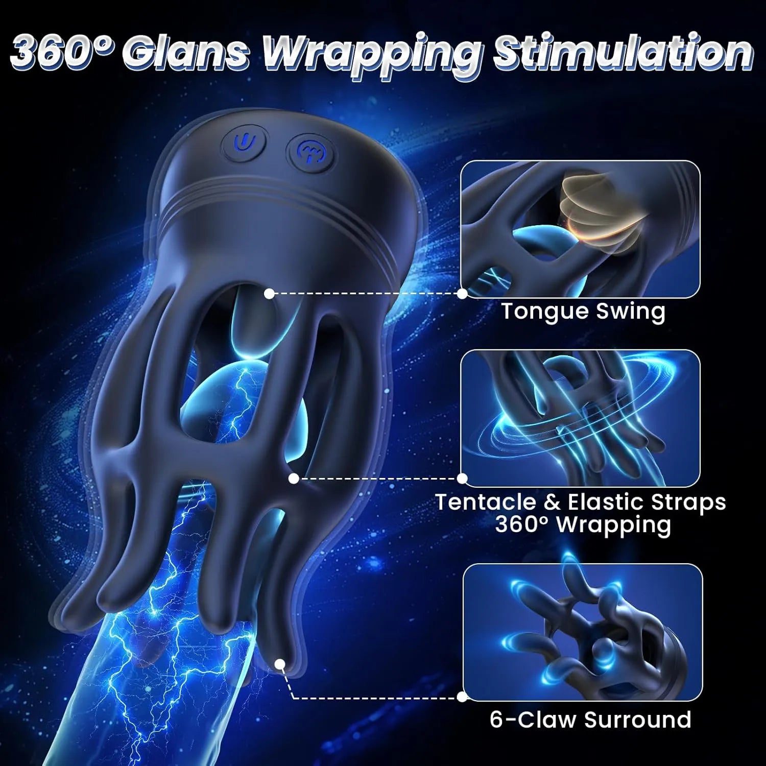 Couples dual-use 10-mode glans vibrator and nipple licking