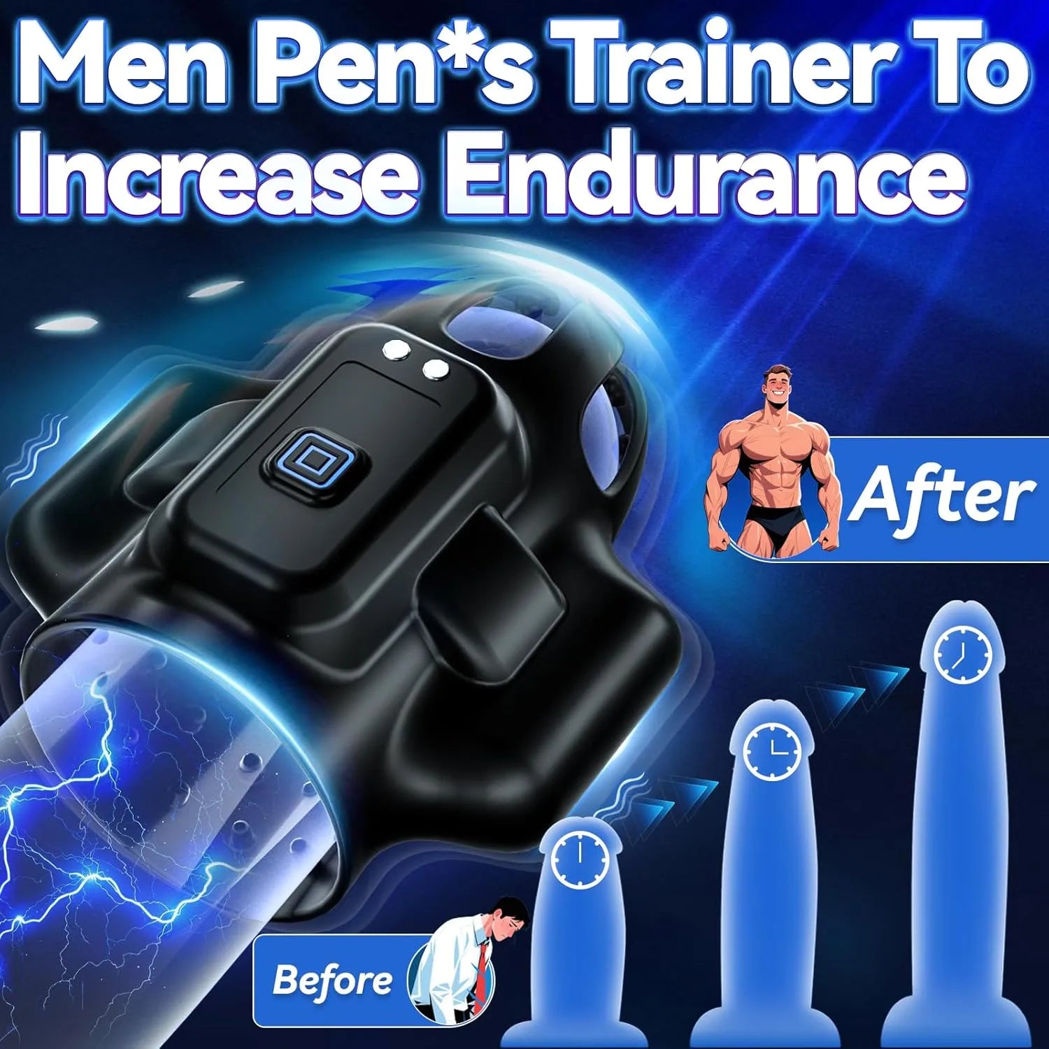 10 modes and 2 motors male penis glans vibrator
