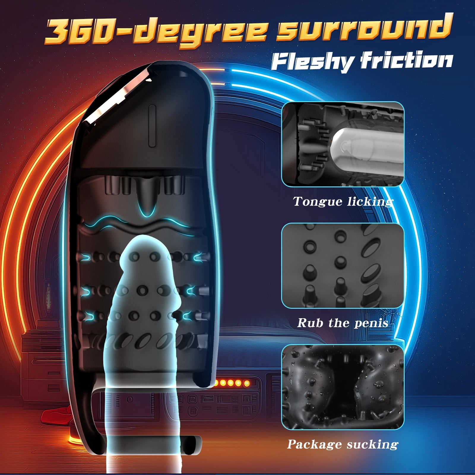 9-mode penis head vibrator tongue licking wearable balls