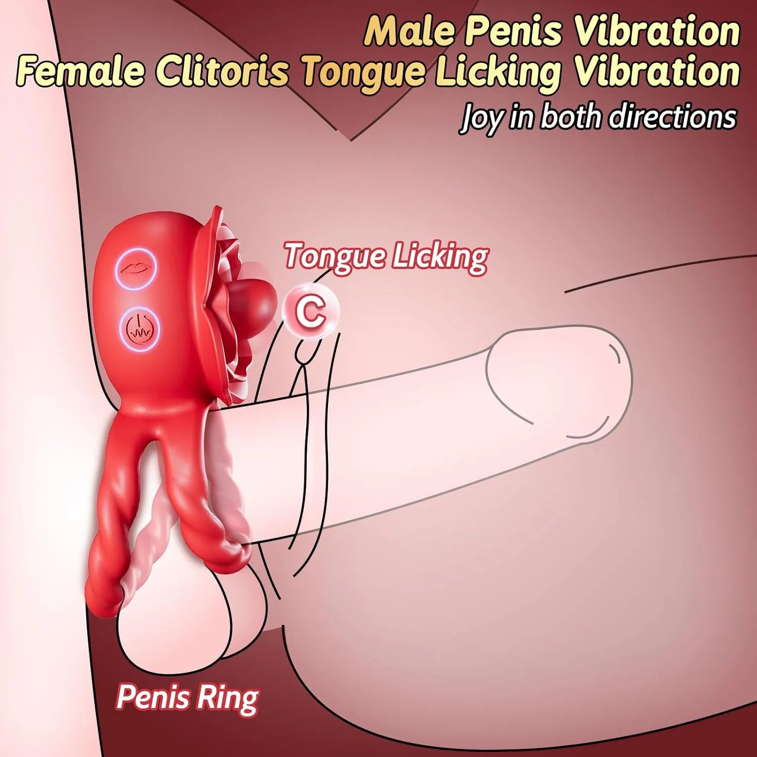 10 vibrations and 10 rotations for couples penis ring vibrator