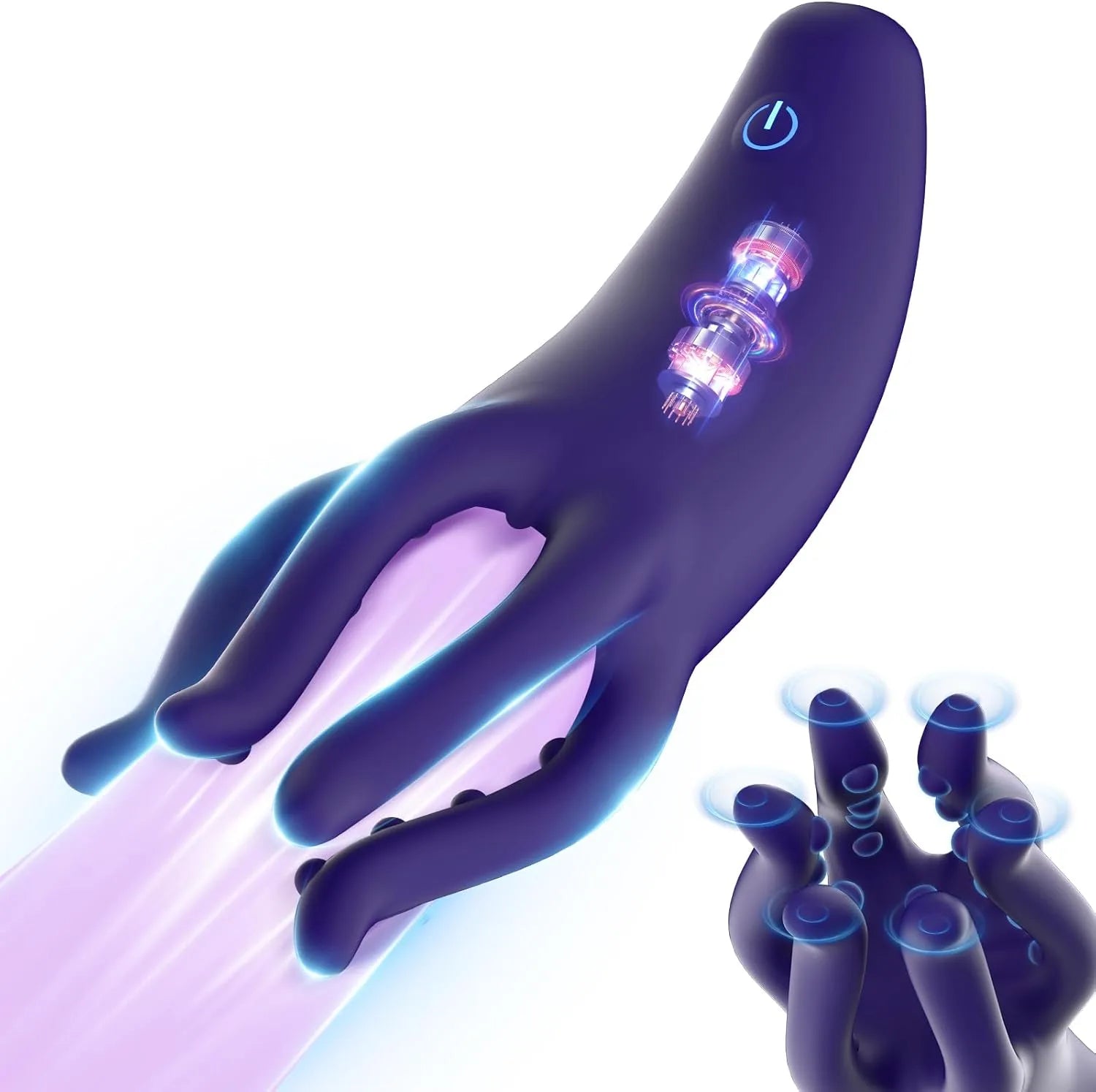 10 Vibration Modes Penis Head Stimulation Vibrator with Tentacle Massage Particles