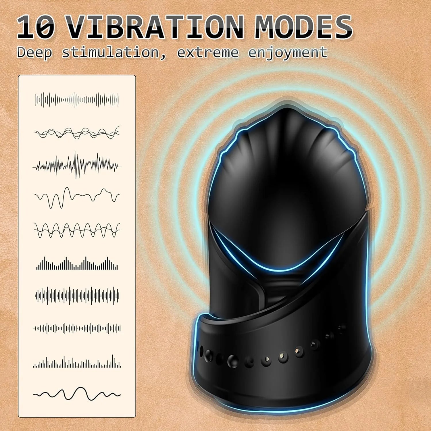 10 Modes Adjustable Cock Head Vibrator