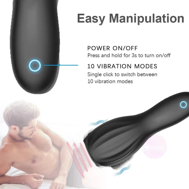 Male glans massage 10 frequency penis head vibrator
