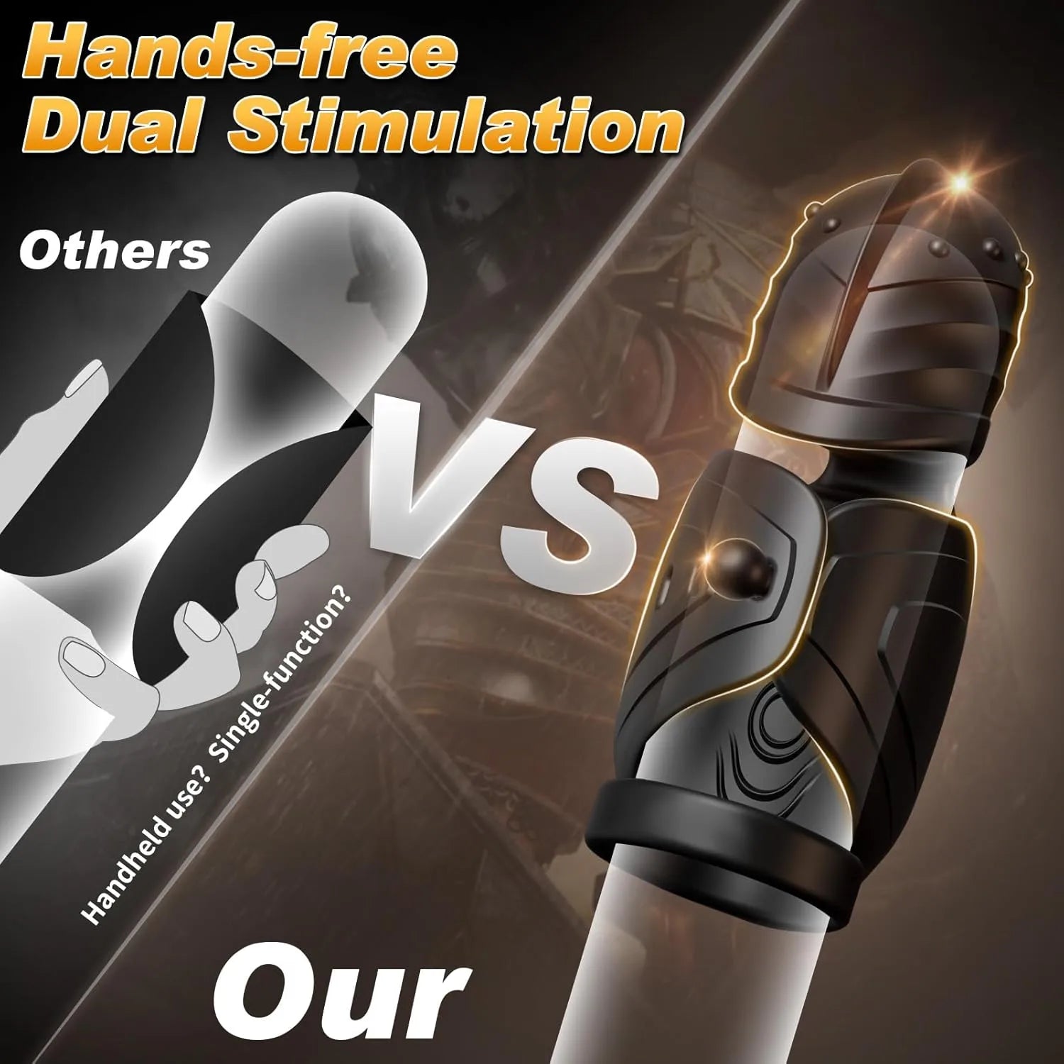 APP-controlled ring-type male penis vibrator with 10 vibration modes and 360° rotating glans training.
