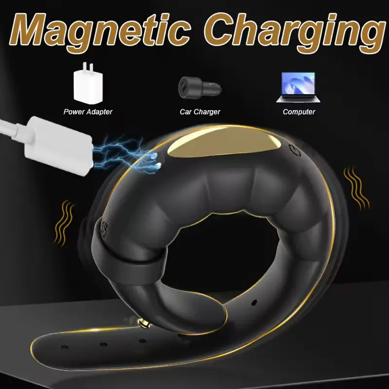 Men's adjustable strap-type vibrating penis ring