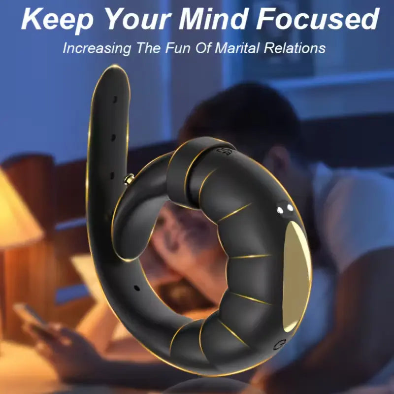 Men's adjustable strap-type vibrating penis ring