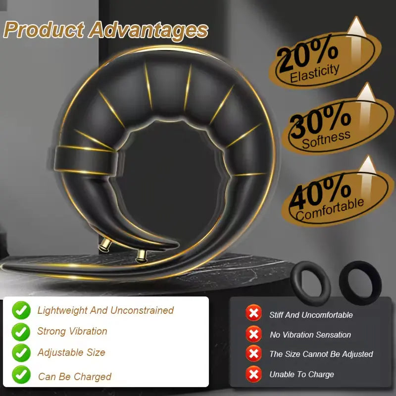 Men's adjustable strap-type vibrating penis ring