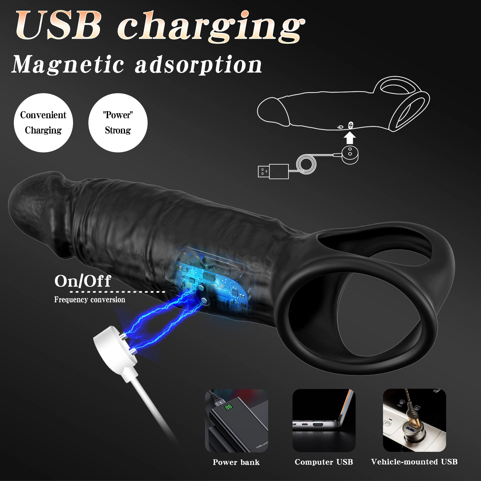 APP controlled 9-mode male wearable penis vibrator