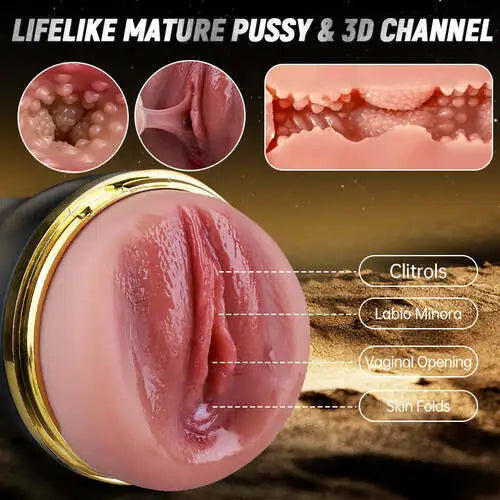 10 Vibrating Sucking Pocket Vagina Deep Throat Male Stroker