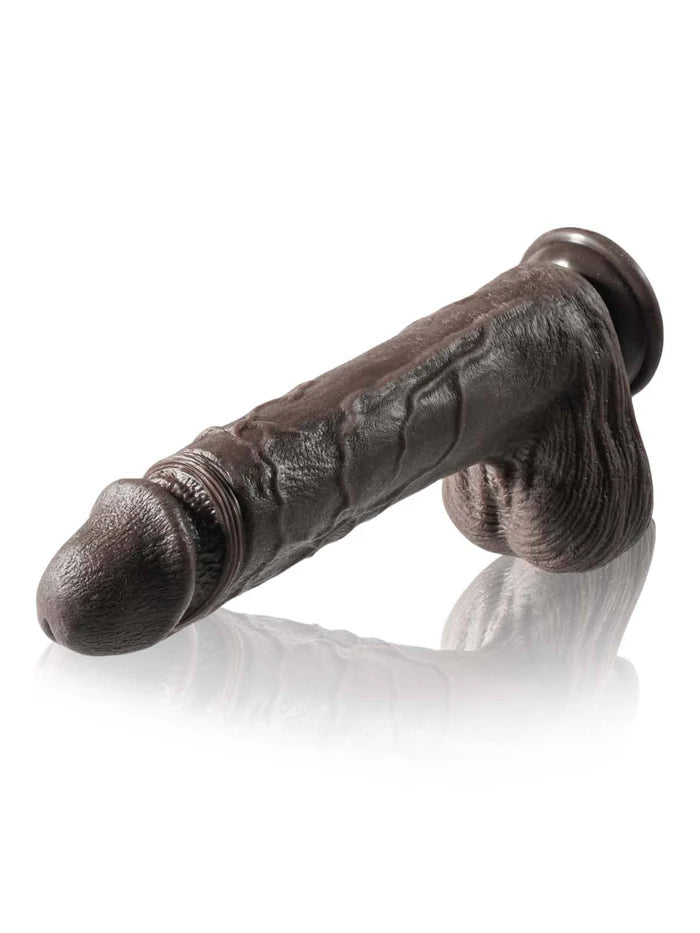 Non-Goo 10-inch black dildo with 7 thrusting modes and 3 vibration modes.