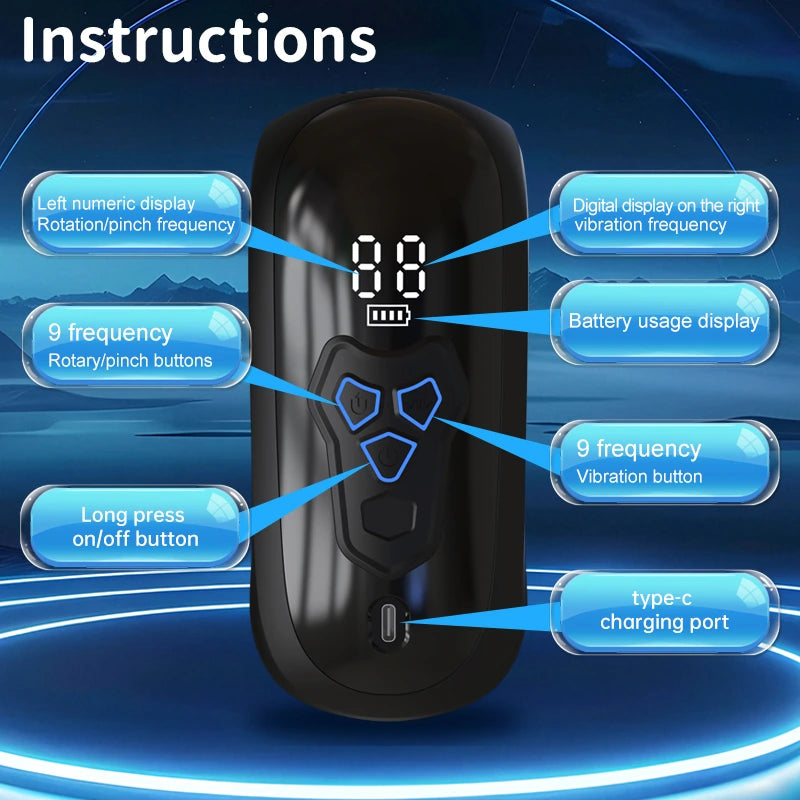Automatic Four-Finger Rotating Penis Vibrator