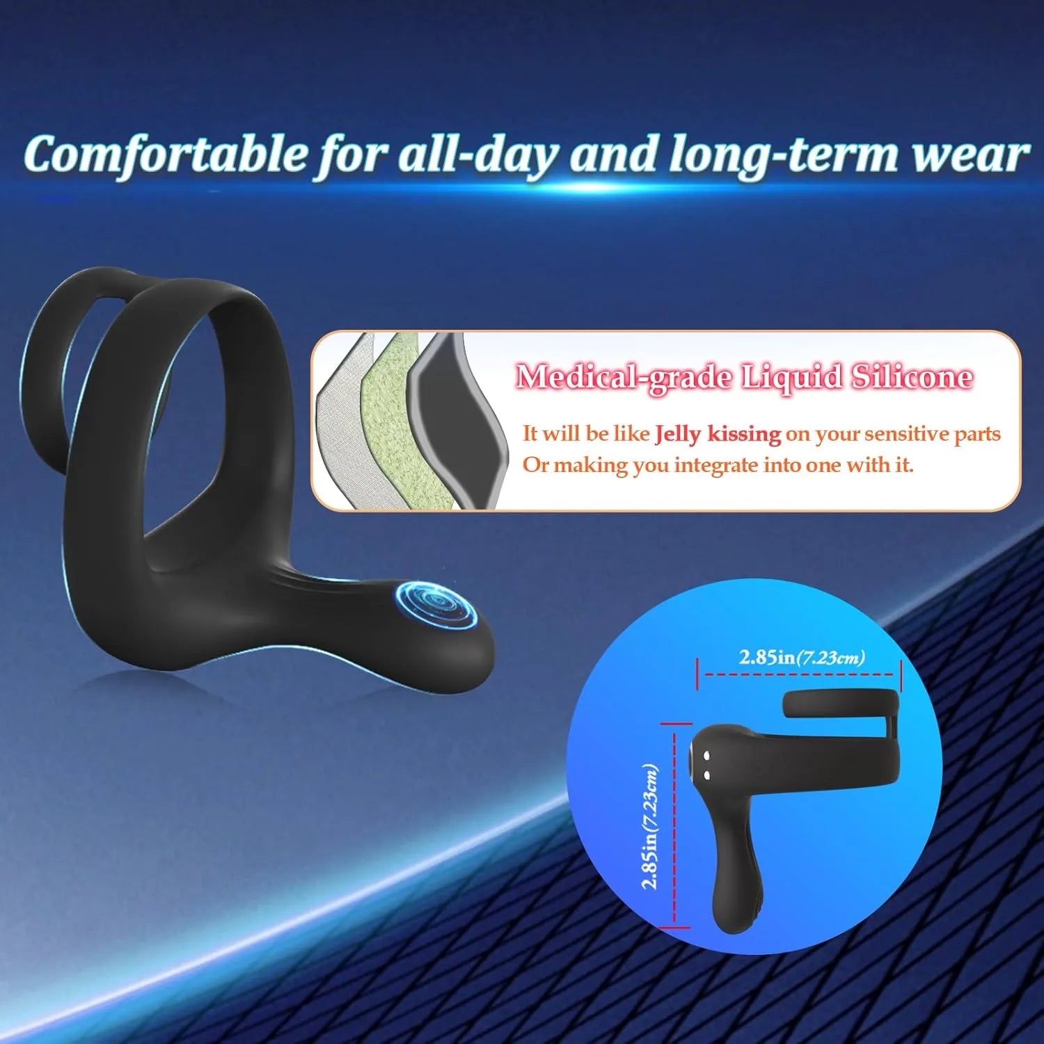 9-speed remote control dual ring vibrating penis ring couple stimulator
