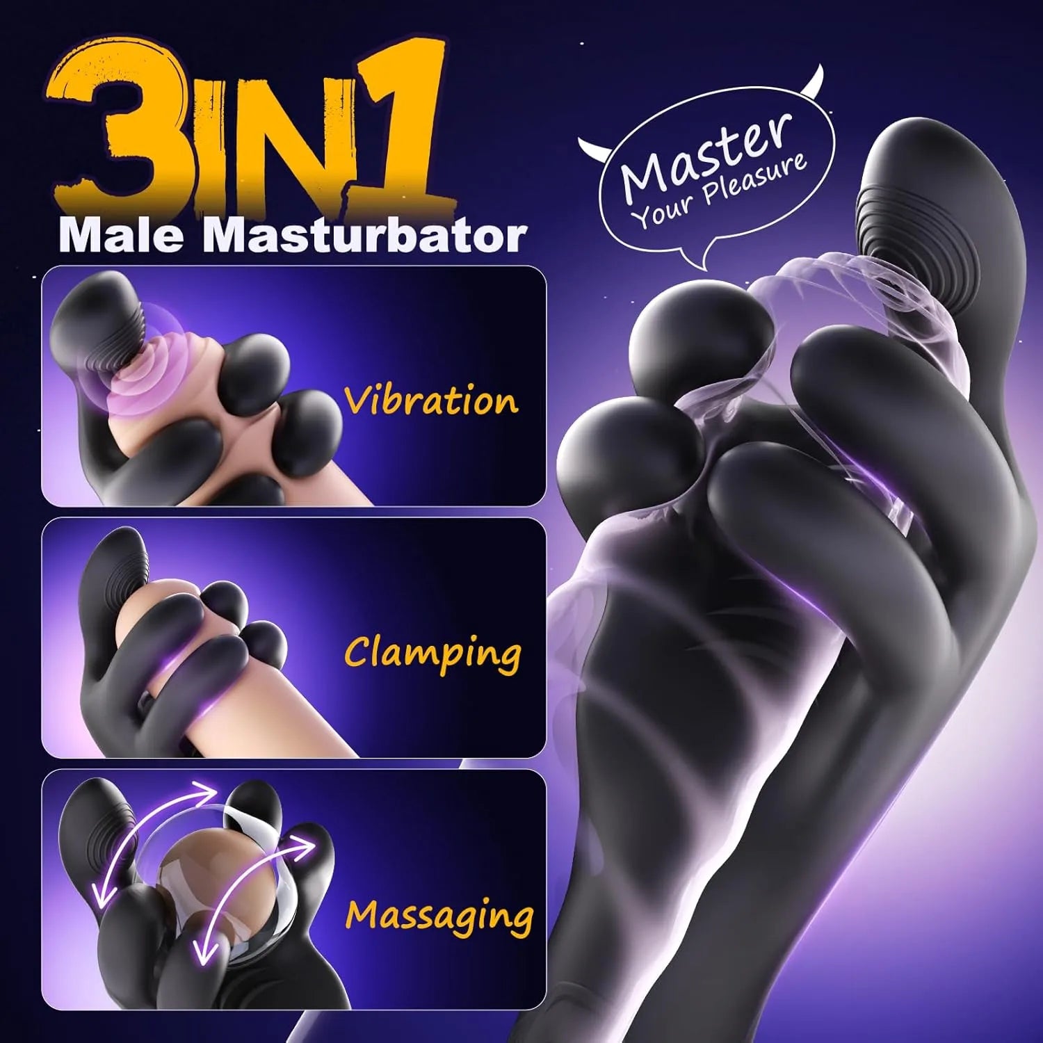 10 Clamps and 10 Modes Tentacle Penis Vibrator