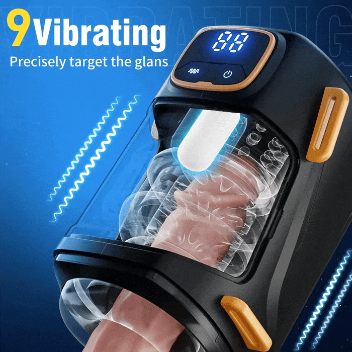 Portable penis vibrator for men with 9 thrusts and vibrations