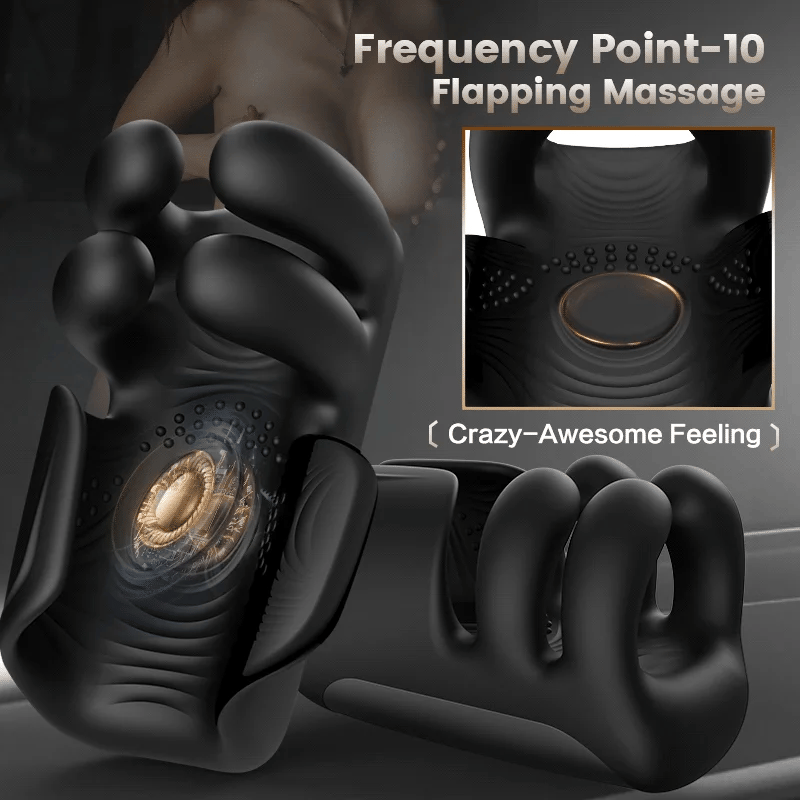 Penis vibrator-automatic ten-frequency four-finger pinching and tapping glans massage