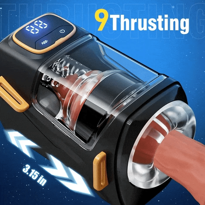 Portable penis vibrator for men with 9 thrusts and vibrations