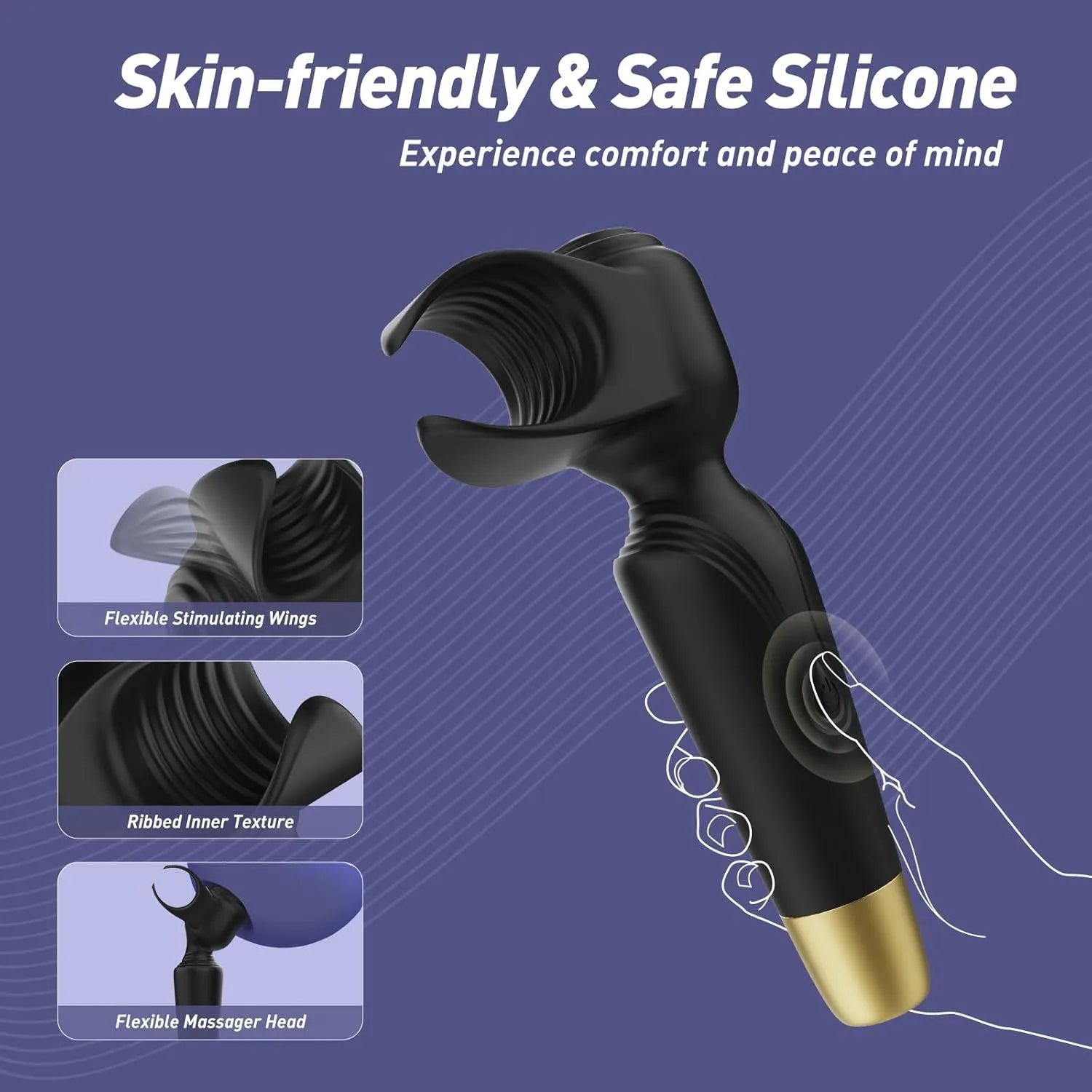 2-in-1 Couples Penis Vibrator with Clitoral Head