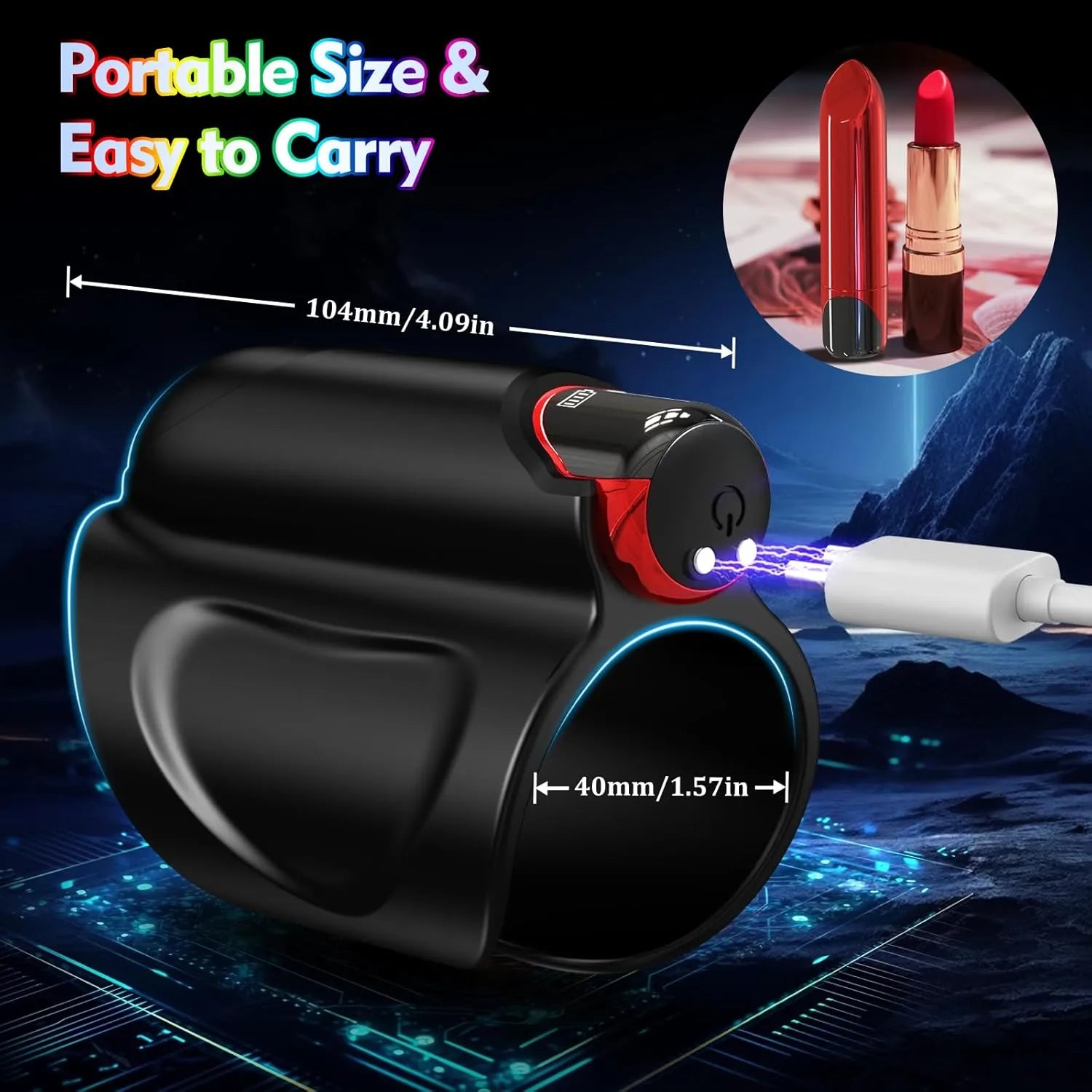 Men's Wrap Penis Vibrator with 9 Modes and LED Display