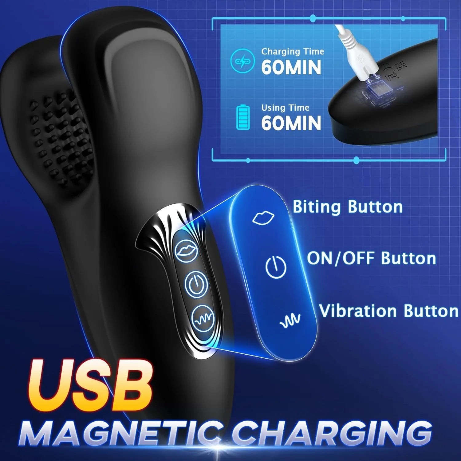 10 Modes Male Bite Penis Trainer
