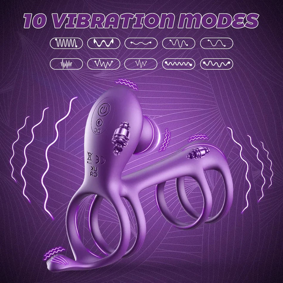 Male multi-ring wearable penis ring vibrator