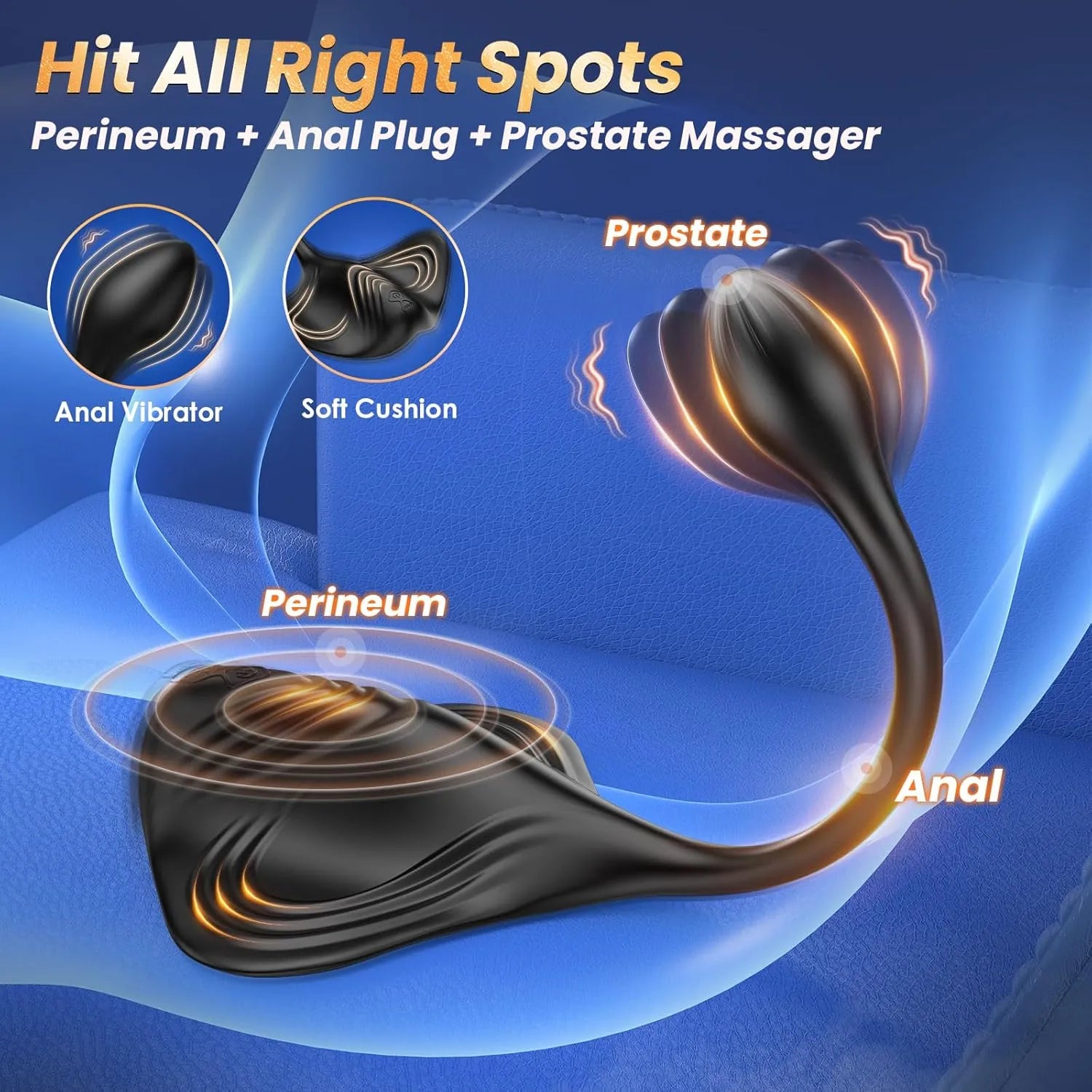 Remote Control 9+9 Prostate Anal Dildo Butt Plug Penis Vibrator Mount Perineum Clitoris Stimulator