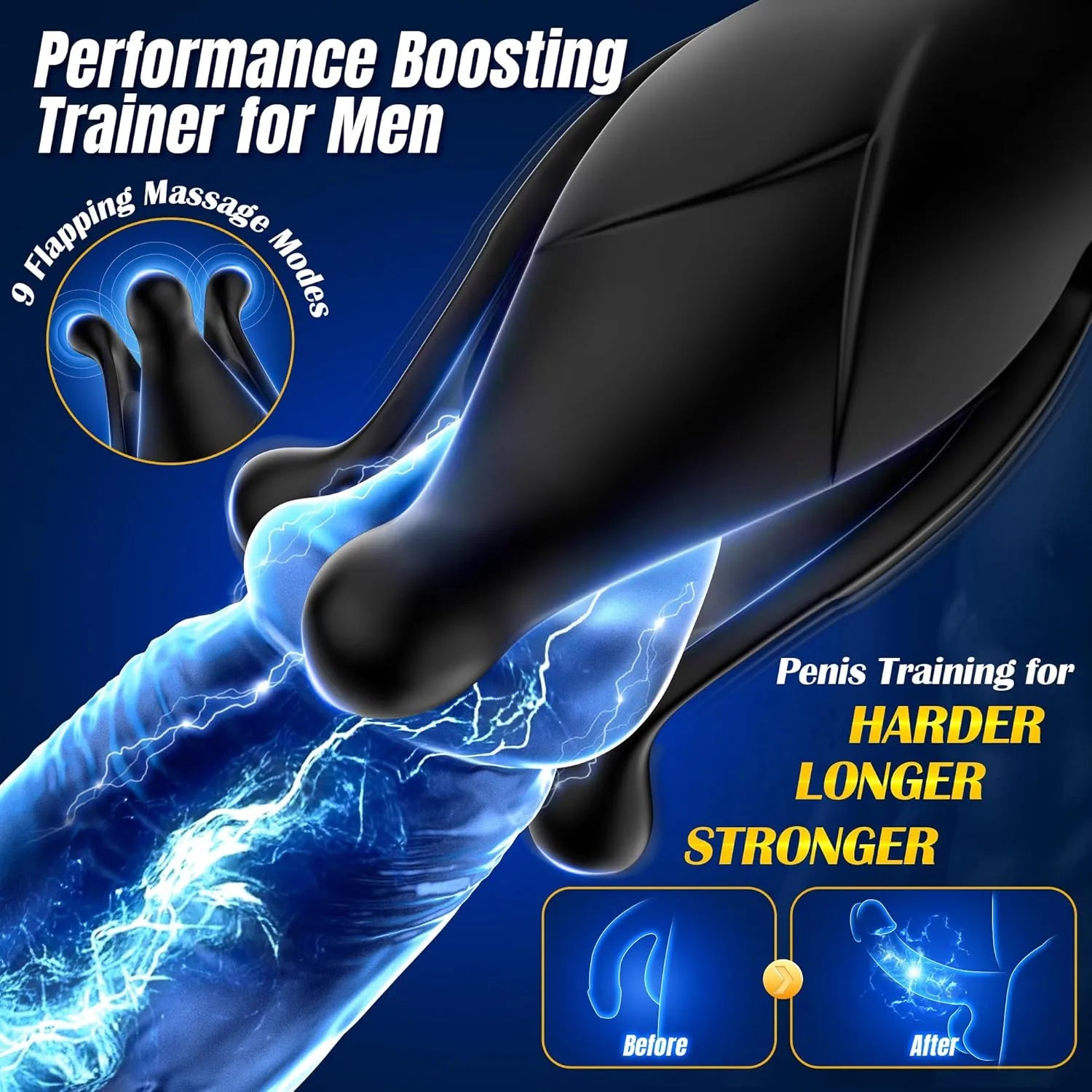 Remote-Control Male Anal Vibrator with Thrusting & Slapping