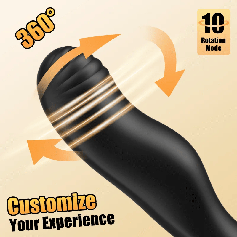 10 Modes 360° Rotating Vibrating Double Penis Ring Wearable Prostate Massager