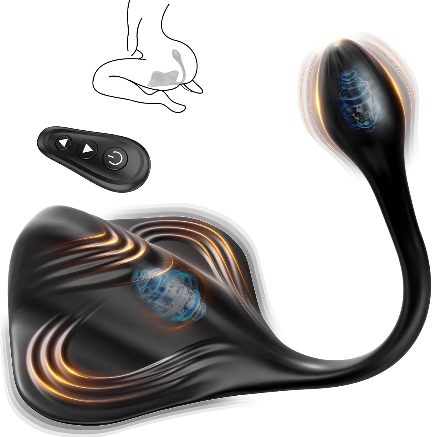 Remote Control 9+9 Prostate Anal Dildo Butt Plug Penis Vibrator Mount Perineum Clitoris Stimulator