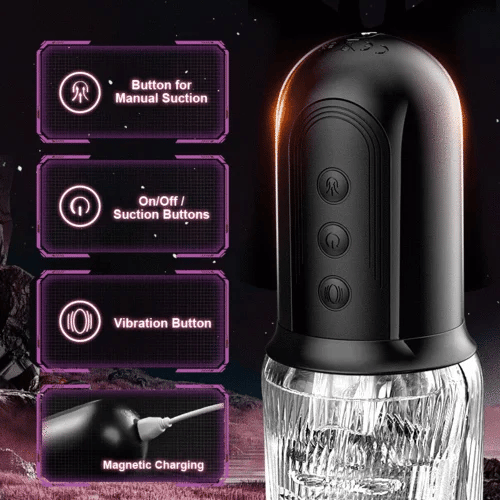 Male dual-vibration egg, 5-frequency suction, 10-frequency vibration male penis vibrator.