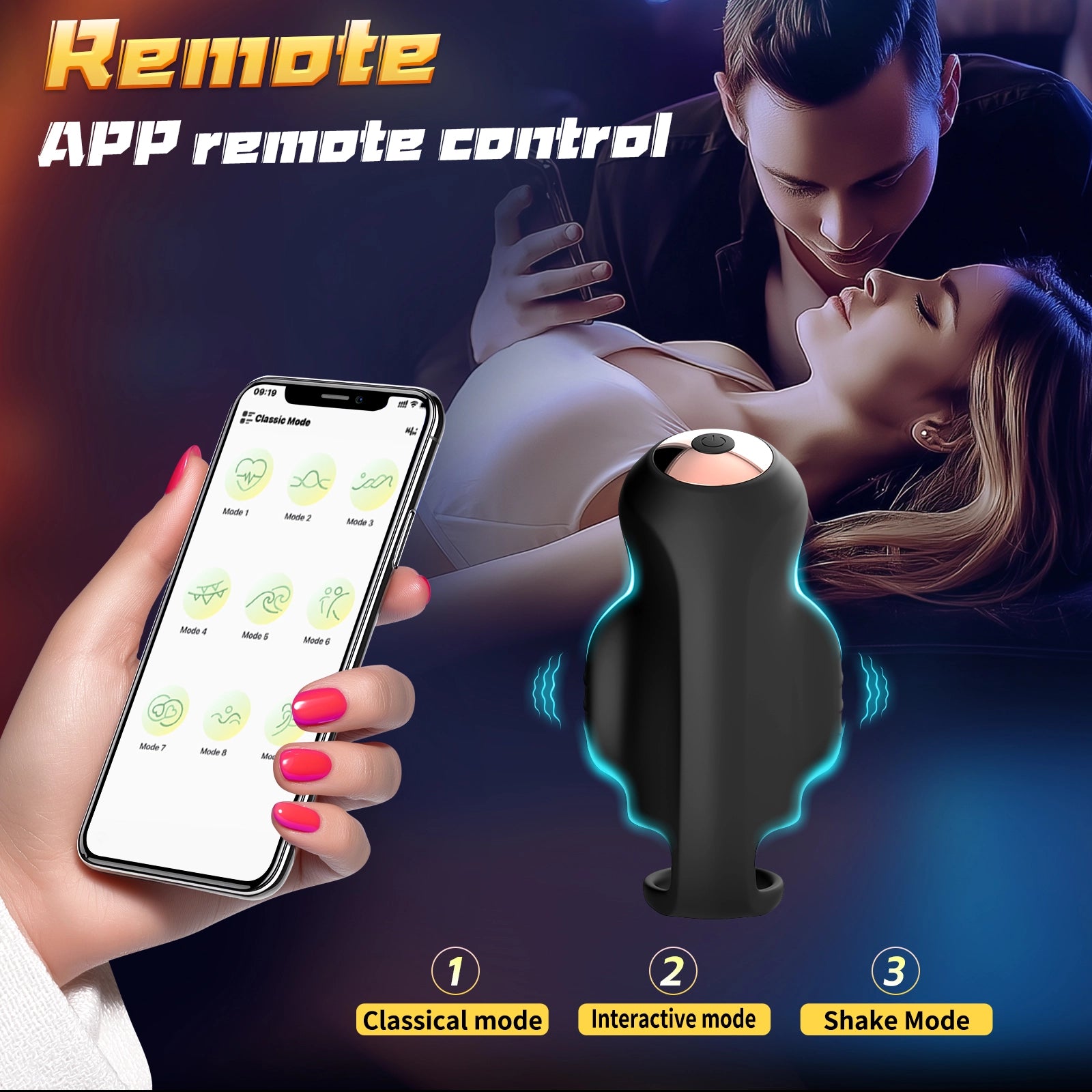 9-mode penis head vibrator tongue licking wearable balls