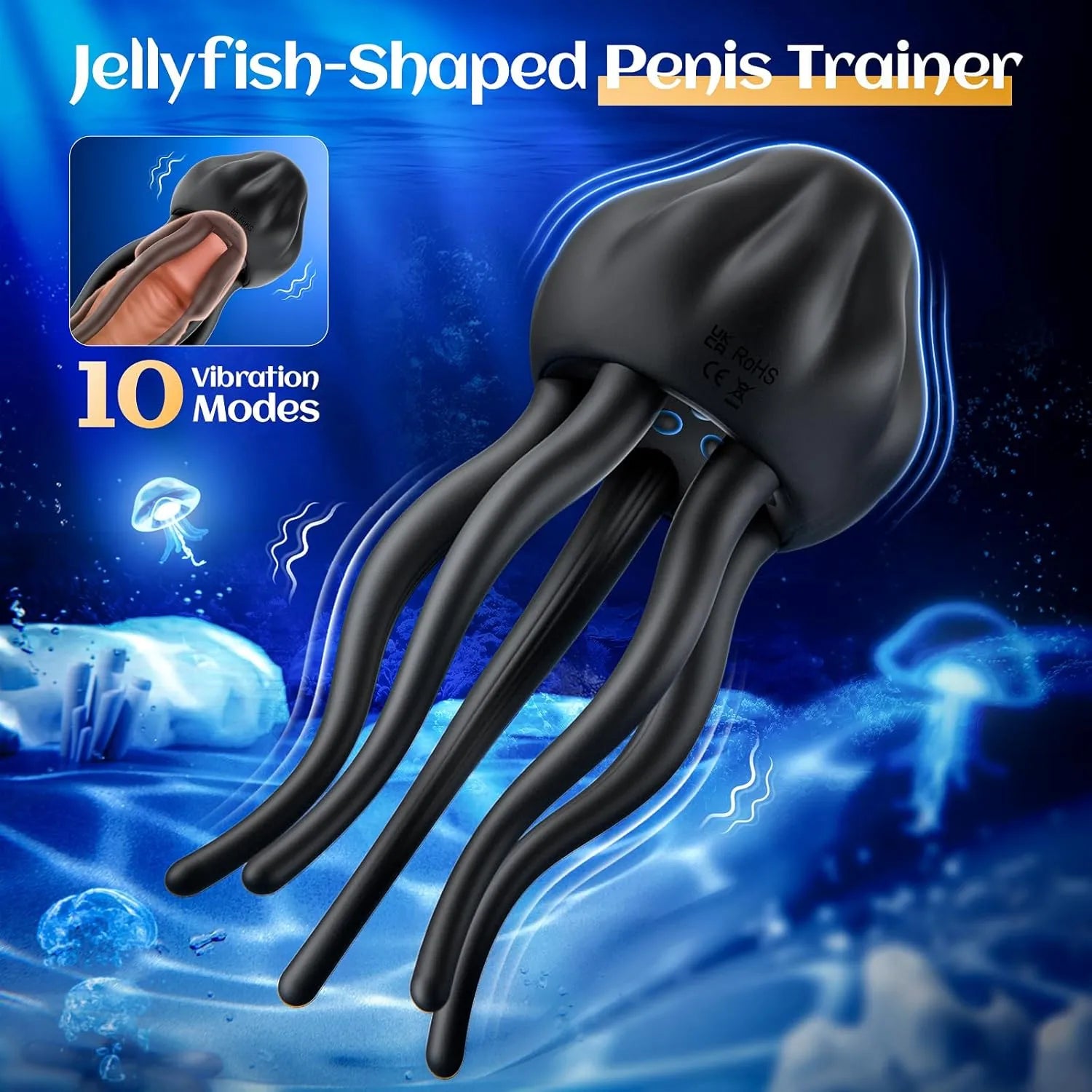 10 vibration modes wrapping touch couples interactive penis head masturbator