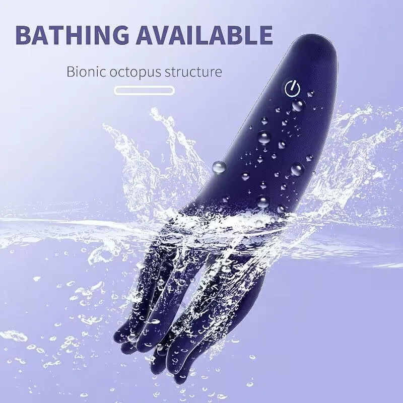 10 Vibration Modes Penis Head Stimulation Vibrator with Tentacle Massage Particles