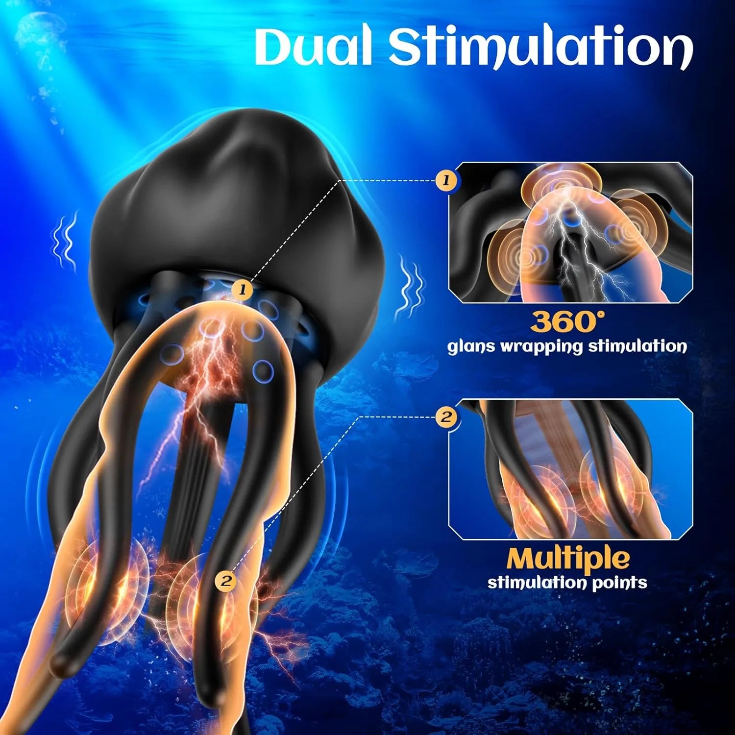 10 vibration modes wrapping touch couples interactive penis head masturbator