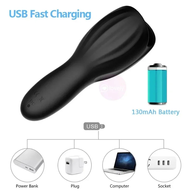 Male glans massage 10 frequency penis head vibrator