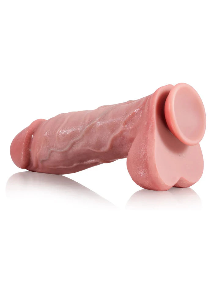 Mason 9 in sturdy vibrating heated remote control dildo
